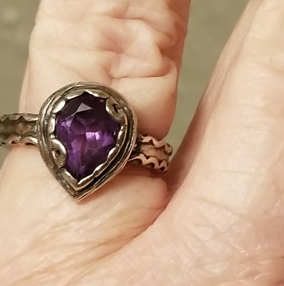 Silpada Sterling Silver Ring with Purple Teardrop Gem - Picture 13 of 13